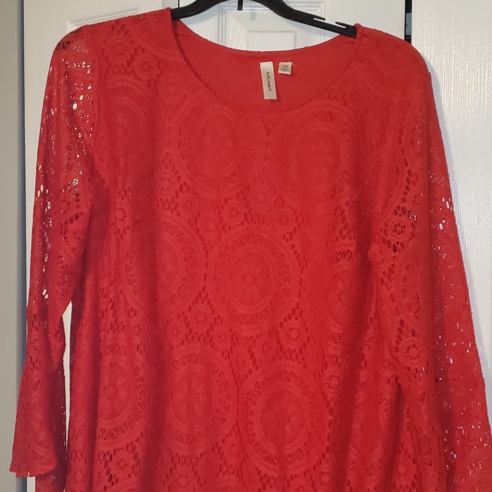 Red knee length dress